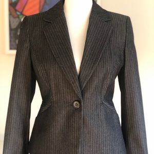 Loft Dark Grey Pin-Stripped Pant Suit